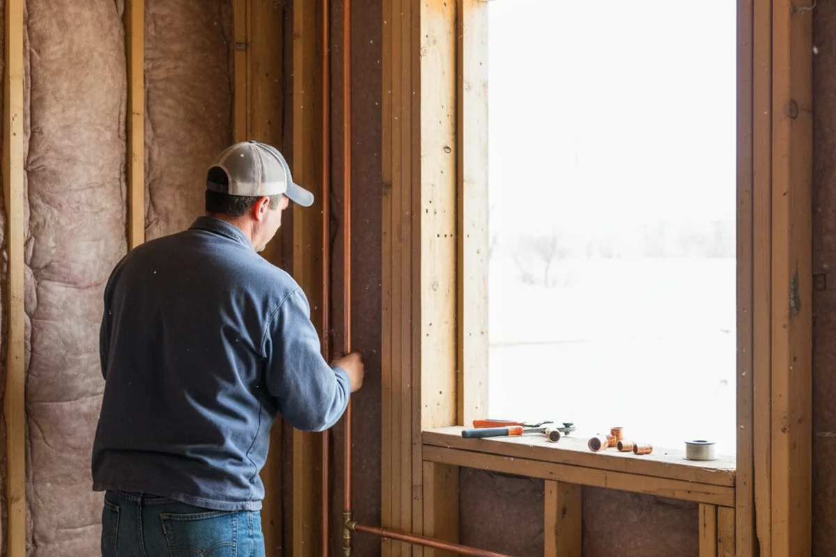 Licensed plumber running new copper supply lines in a Hartsdale home