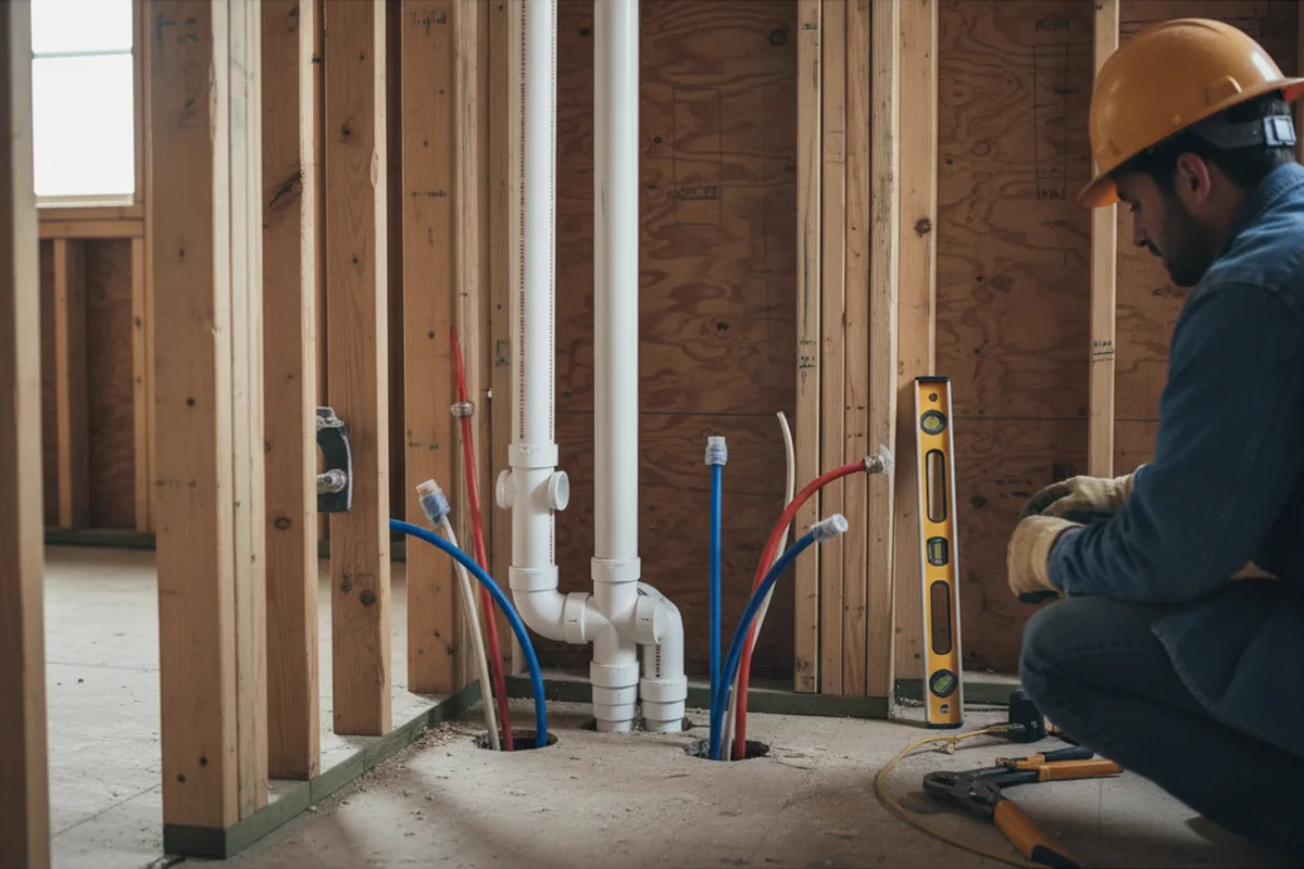 Drain and supply rough-in during Garbage Disposal Repair in Hartsdale